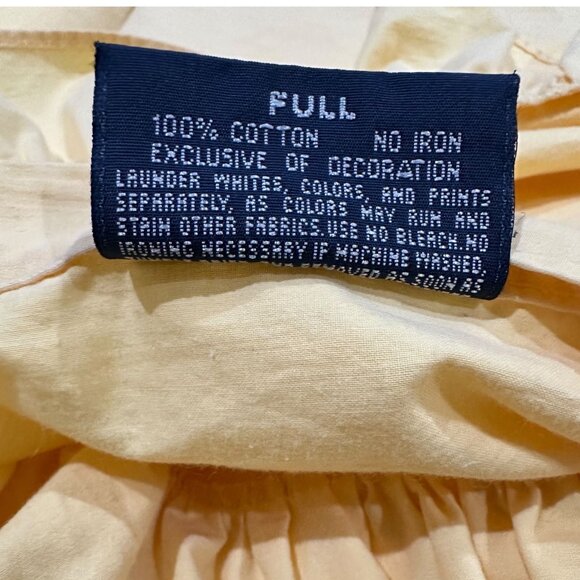 Vintage Ralph Lauren Home Yellow Cotton Ruffle 3 Piece Sheet Set Full Fitted Pil - Picture 9 of 15